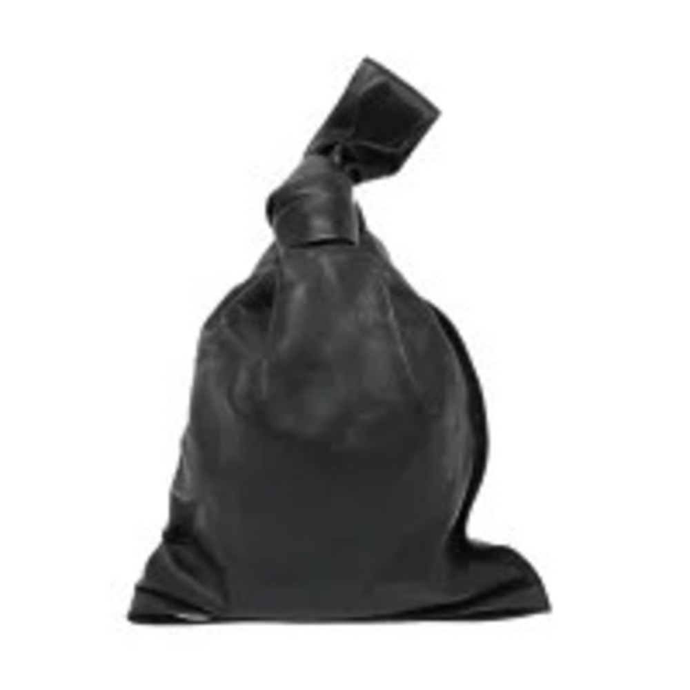 Bottega Veneta Triangle Twist Leather Wristlet Clutch Bag Black
